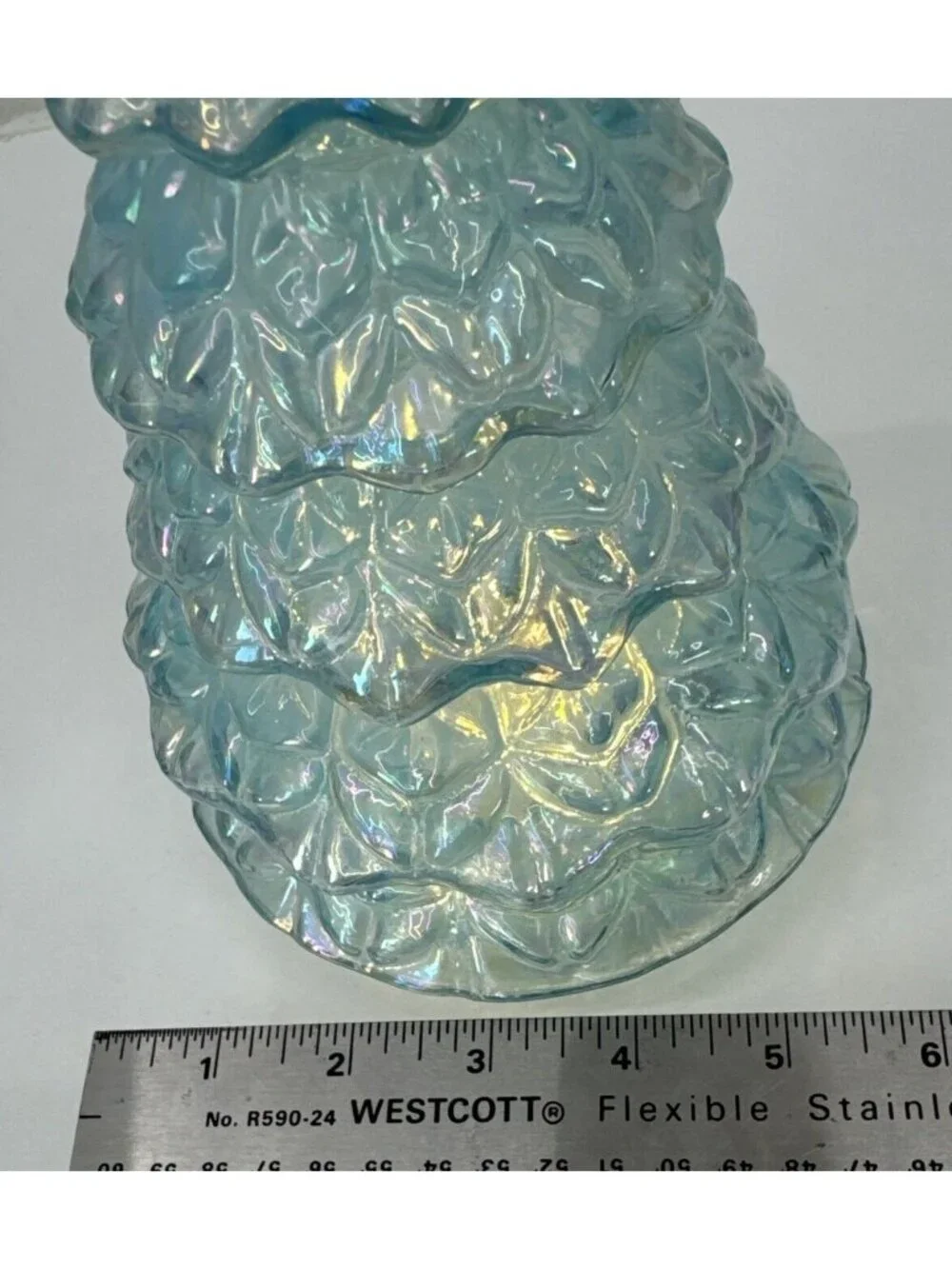 Light Blue Iridescent Glass Christmas Tree LED Lights 11
